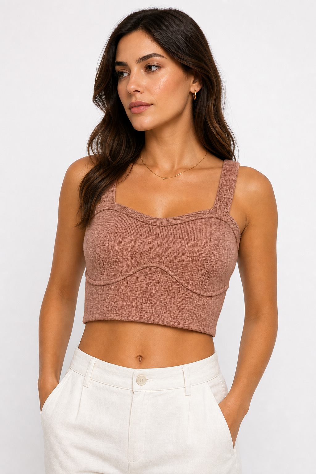 Cropped de Tricô Zaya Nude