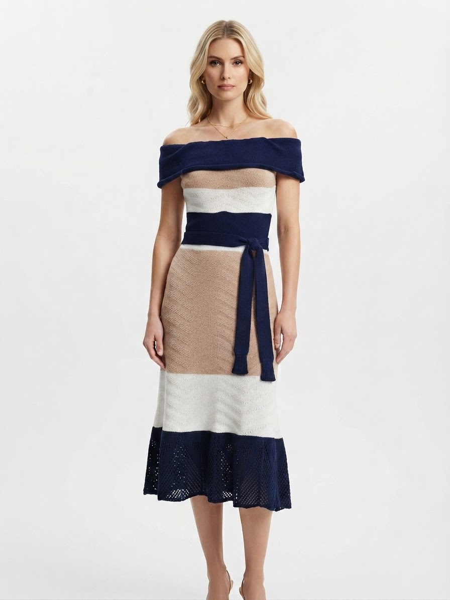 Vestido de Tricô Verona Listra Rosê