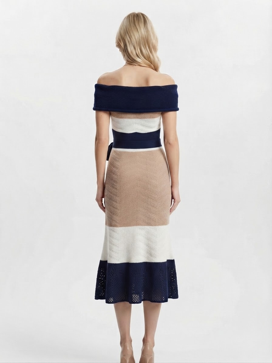 Vestido de Tricô Verona Listra Rosê - Imagem 4